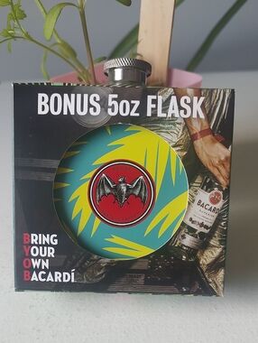 Brand New Bacardi Stainless Steel 5oz Flask